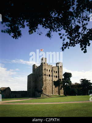 Rochester Castle. Davon abhalten, im Inneren der Kernburg. Stockfoto