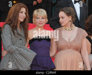 Catherine Keener, Michelle Williams und Samantha Morton die 2008 Cannes Filmfestival - Tag 10 - "Synedoche, New York"- Stockfoto