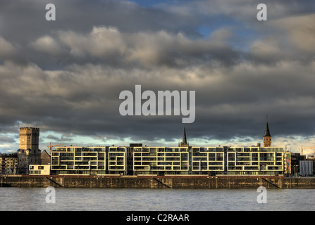 HDR-Panorama-Rheinaufhaufen-Köln Stockfoto