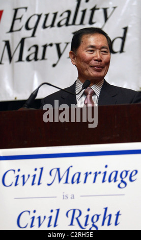 Hikaru Sulu, George Takei, aus "Star Trek" war eine mehrere Preisträger bei Gleichheit Maryland 7. jährlichen Abend für Stockfoto