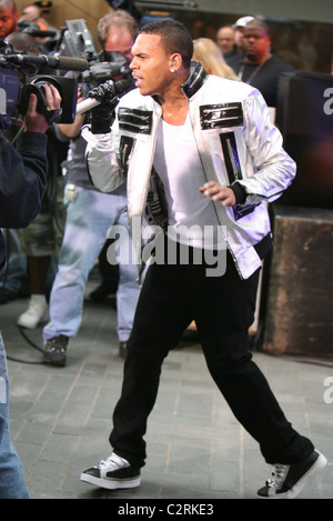 Chris Brown tritt auf "The heute zeigen Konzertreihe" am Rockefeller Plaza New York City, USA - 06.06.08: Stockfoto