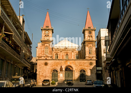 Maronitische Kathedrale Aleppo Basar Souk Souk Markt Town City Syrien syrische Naher Osten Stockfoto