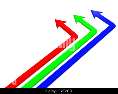 RGB-Zeiger. 3D Stockfoto