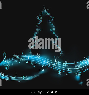 abstrakte Neon Winter Kunstwerk Stockfoto