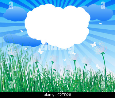 Vektor-Illustration-Rasen-Hintergrund mit Textfreiraum Stockfoto