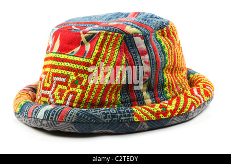 Thai farbigen Hut isoliert auf weißem Hintergrund Stockfoto