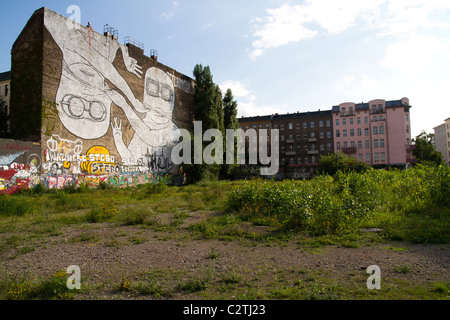 Riesige Streetart Graffiti Künstlers Blu in Kreuzberg Berlin Stockfoto