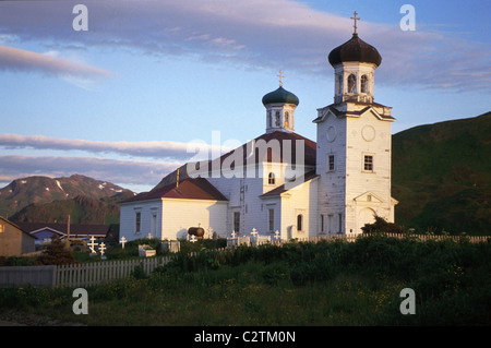 Russische orthodoxe Kirche Aleuten-Inseln Unalaska Stockfoto