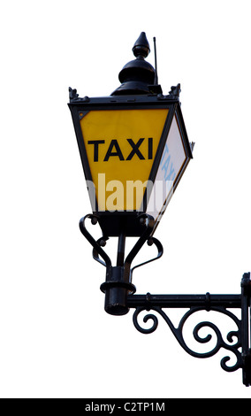 Alte britische Taxi-Schild Stockfoto