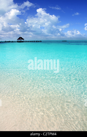 Karibik-tropischen Strand Kabine Pier Contoy Insel Mexiko Stockfoto