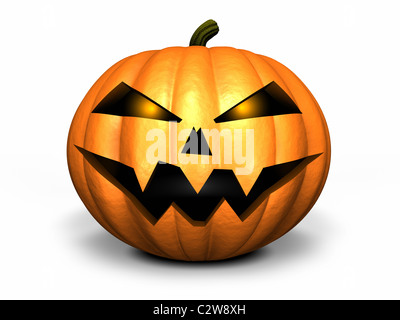 Unheimlich Jack O Lantern Halloween Kürbis, 3d render Stockfoto