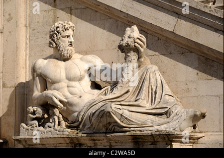 Italien, Rom, Campidoglio, römische Statue des Tiber, Tiberinus-gott Stockfoto