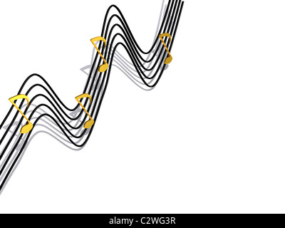 3D Abbildung isoliert Musiknoten Stockfoto