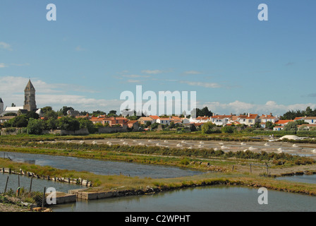 Salinen für Ozean-Salz der Île de Noirmoutier an der französischen Atlantikküste Insel Noirmoutier in der Vendée, Pays De La Loire Stockfoto