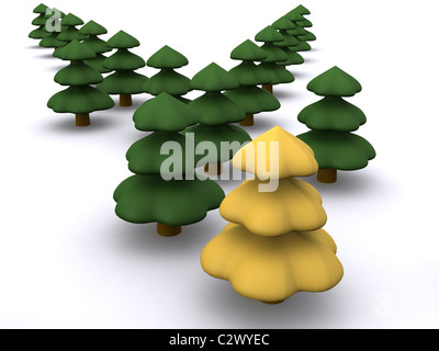 abstrakter Weihnachtsbaum. 3D firtree Stockfoto