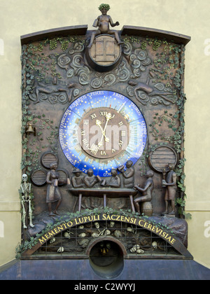 Horologe - Hop Hop und Bier Tempel in tschechischen Stadt Žatec. Stockfoto