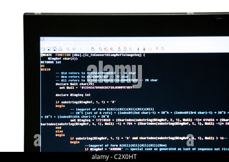 Computer-Bildschirm-Ausschnitt mit Software-Programm auf dem Bildschirm Stockfoto
