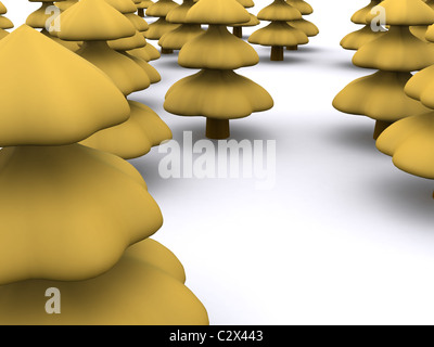 abstrakter Weihnachtsbaum. 3D firtree Stockfoto