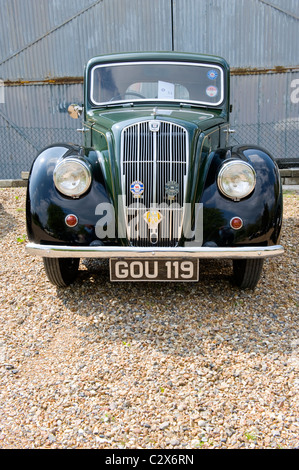 de Havilland Aircraft Heritage Center Museum, Morris Autos Tag, c 1938 0,9 l 4 Dr. Morris 8 oder 8 in grün schwarz Stockfoto