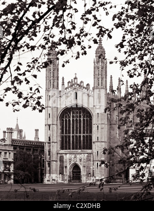 Schöne monochromes Bild von King es College Chapel in Cambridge Stockfoto