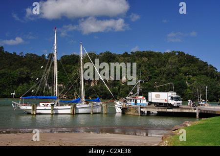 Whitianga Wharf, Whitianga Harbour Whitianga, Mercury Bay, Coromandel Halbinsel, Waikato Region, Nordinsel, Neuseeland Stockfoto