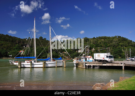 Whitianga Wharf, Whitianga Harbour Whitianga, Mercury Bay, Coromandel Halbinsel, Waikato Region, Nordinsel, Neuseeland Stockfoto