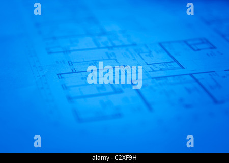 Abstrakt Architektur der Baupläne Hintergrund Stockfoto