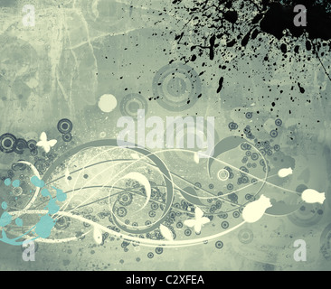 Grunge texturiert floralen Hintergrund - Collage mit Platz für Ihren text Stockfoto