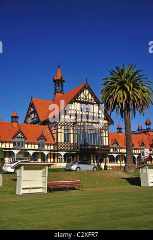 Rotorua Badehaus (Kunstmuseum & Geschichte), Government Gardens, Rotorua, Region Bay of Plenty, Nordinsel, Neuseeland Stockfoto