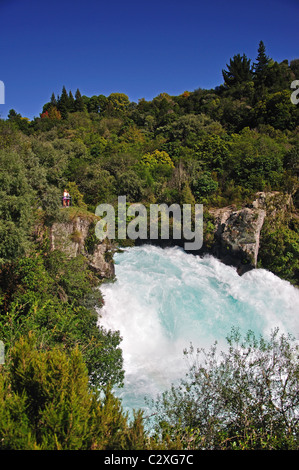 Huka Falls, in der Nähe von Taupo, Waikato Region, Nordinsel, Neuseeland Stockfoto