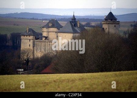 Burg Malbrouck Manderen, Lothringen, Frankreich Stockfoto