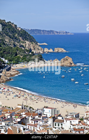 Tossa de Mar Überblick an der Costa Brava Stockfoto