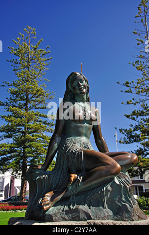 "Pania des Riffs" Maori Jungfernfahrt Statue, Marine Parade Gardens, Marine Parade, Napier, Hawkes Bay, North Island, Neuseeland Stockfoto