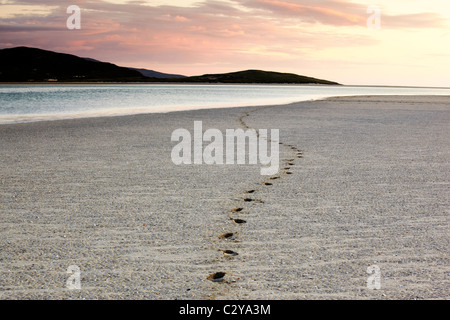 Spuren im Sand, Luskentyre, Isle of Harris Stockfoto