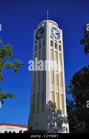 Art déco-Clock Tower, Hastings City Square, Hastings, Hawke's Bay, North Island, Neuseeland Stockfoto