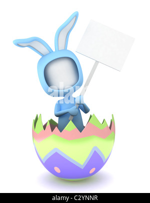 3D Abbildung eines Mannes in ein Osterhase zu entsprechen Stockfoto