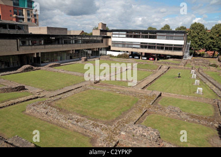 Das Judentum Mauermuseum und Roman Baths Stiftungen in Leicester, Leicestershire, UK. (Jewry Wand hinter der Kamera nach rechts) Stockfoto