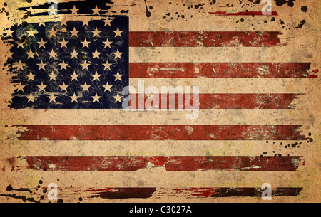 Grunge-Stil Abbildung der Flagge der USA Stockfoto