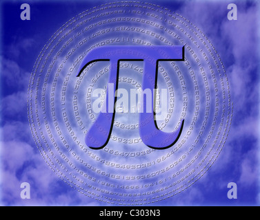 griechischen Buchstaben Pi über Kugel Pi Figuren Stockfoto