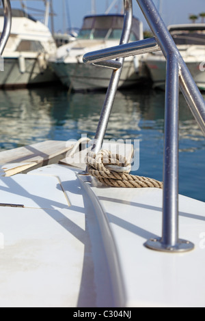 Boot Seil Dock Befestigung Yacht. Stockfoto