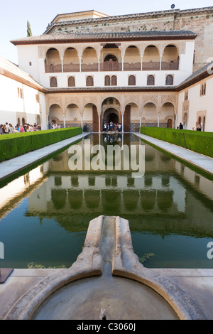 Landschaft der Alhambra-Palast Patio de Mapuches (Gerichtshof der Myrten) Stockfoto