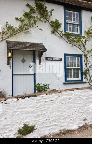 Rose Cottage bei Helston Helford Flussmündung, Cornwall, England, Großbritannien Stockfoto