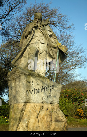 Victor Hugo Statue, Candie Gardens, St. Peter Port, Guernsey Stockfoto