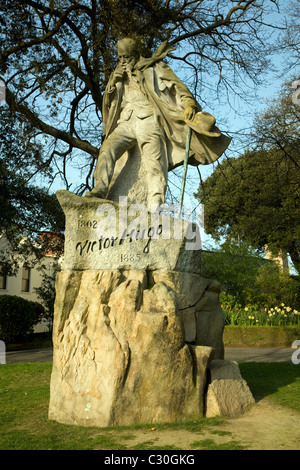 Victor Hugo Statue, Candie Gardens, St. Peter Port, Guernsey Stockfoto