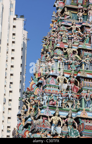 Sri Srinivasa Perumal Tempel an der Serangoon Road in Little India. Singapur, Süd-Ost-Asien, Asien Stockfoto