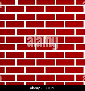 Zusammenfassung Hintergrund der dunklen roten Ziegeln; isoliert auf weißem Hintergrund. Stockfoto