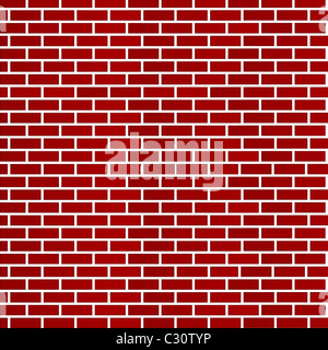 Zusammenfassung Hintergrund der dunklen roten Ziegeln; isoliert auf weißem Hintergrund. Stockfoto