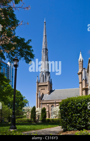 Ersten presbyterianischen Kirche in der Innenstadt von Charlotte, North Carolina Stockfoto