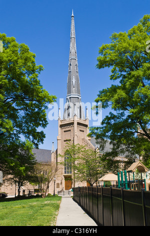 Ersten presbyterianischen Kirche in der Innenstadt von Charlotte, North Carolina Stockfoto