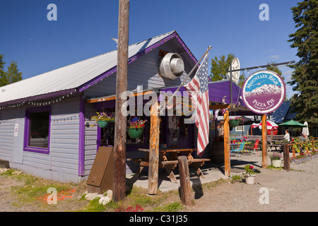 TALKEETNA, ALASKA, USA - Berg hoch Pizza Stockfoto